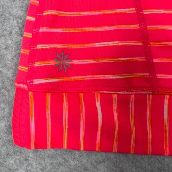 Athleta Womens Tank Top Size XS Lightweight Racerback Orange Striped Space Dye - Picture 5 of 9